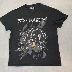 Ed By Ed Hardy Youth Boys size L (12/14) black panther t shirt